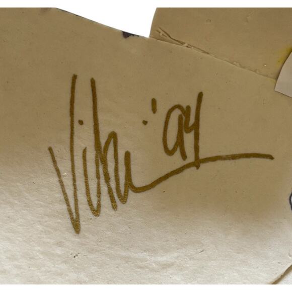 Artesian Handcrafted Clay Art Pottery Glazed Angel Ornament Hand painted 5” - Picture 3 of 8